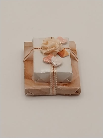 Double Present With Silk Rose, Handmade