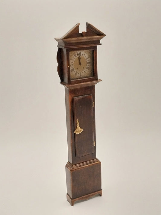 Broken Pediment Country Longcase Clock, Signed