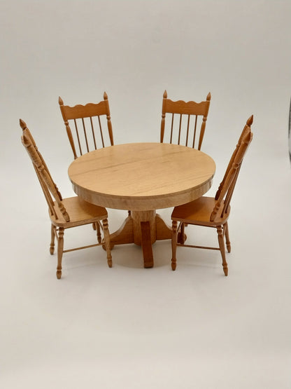 Round Table & 4 Chairs, Country