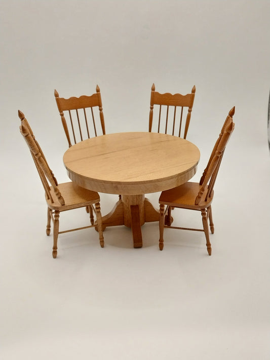 Round Table & 4 Chairs, Country