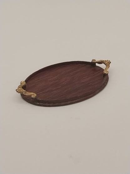Oval Rosewood Tray With Handles