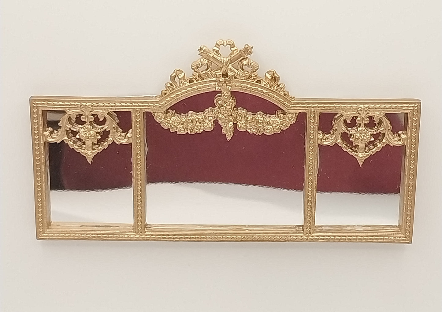 Gold Triptych Ornate French Mirror