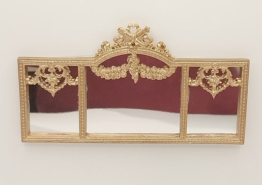 Gold Triptych Ornate French Mirror