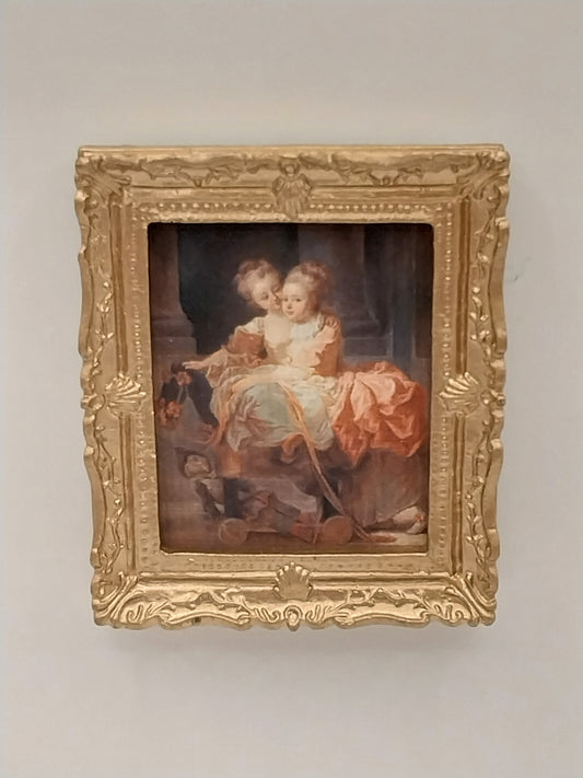 French Gold Framed Print, Mother & Daughter