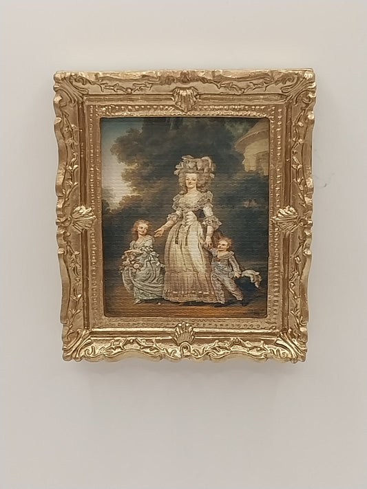 French Gold Framed Print, Mother With Children