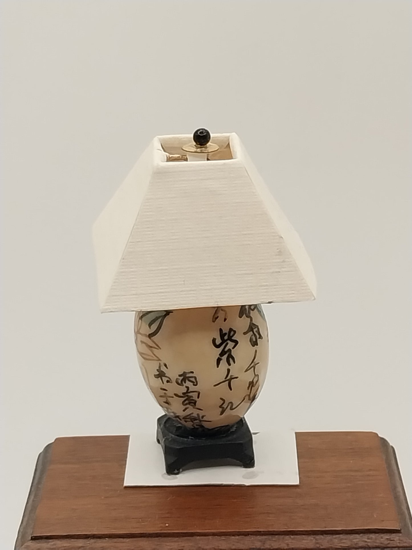 Oriental Base Lamp with Cream Shade
