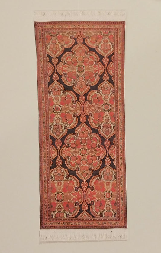 Rug Runner, Oriental Style, Black & Rust