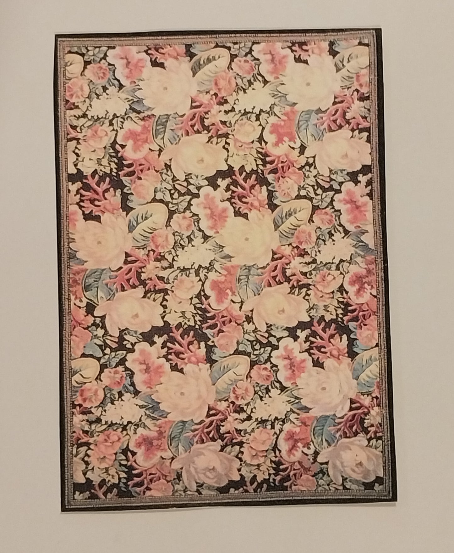 Rug #615, Rectangle Floral, Black & Yellow