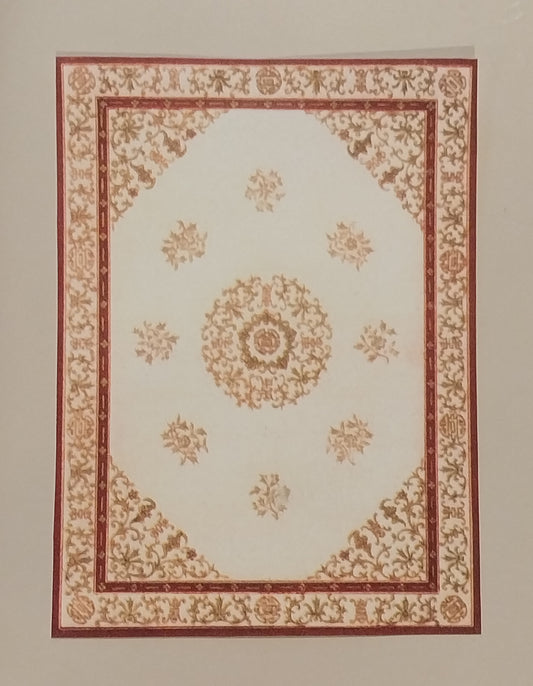 Rug #441, Oriental Style, Cream & Rust