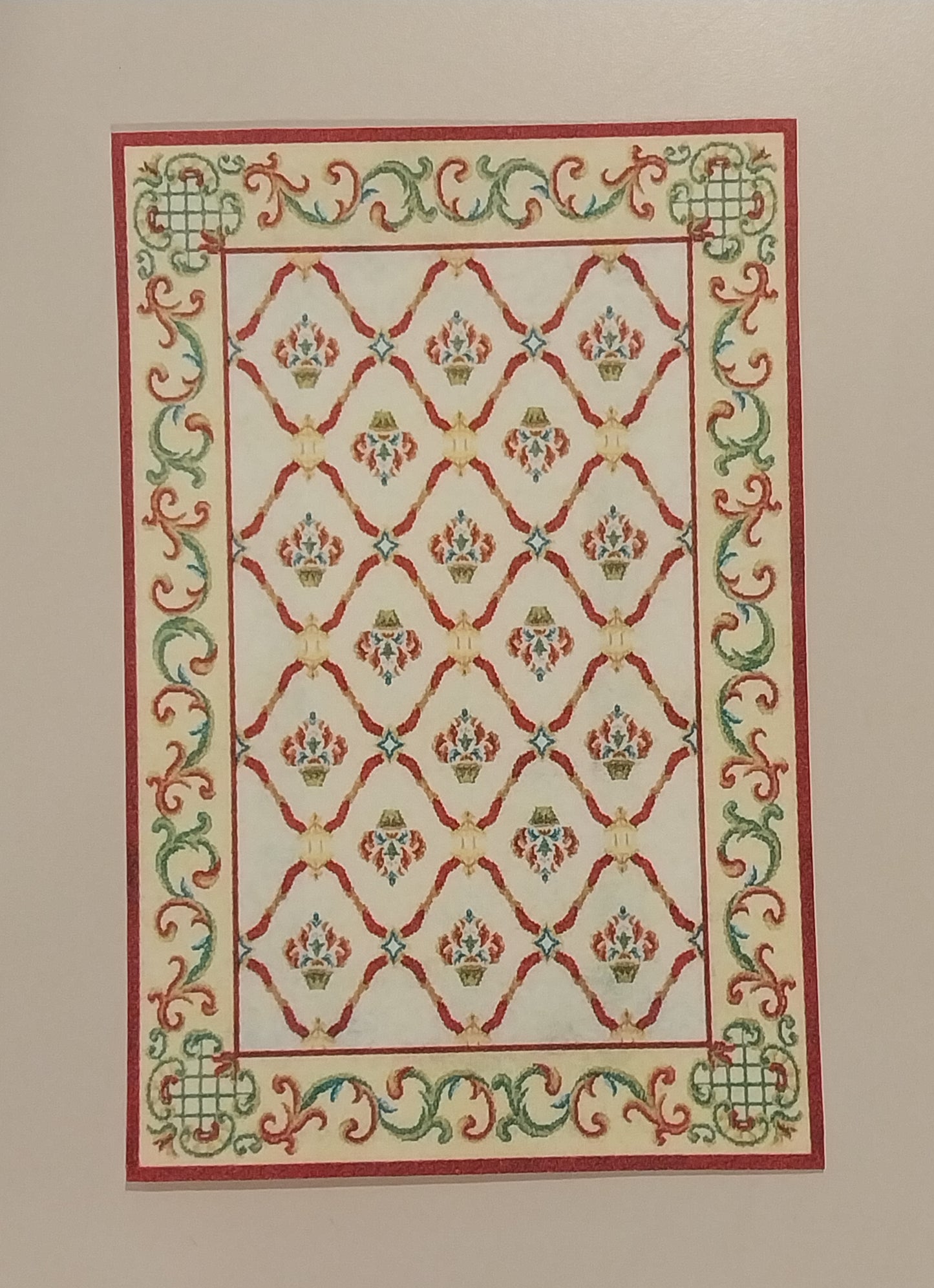 Rug #457, Oriental Style, Yellow, Red, & Green