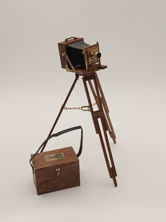 Vintage Sanderson Tripod Camera & Box