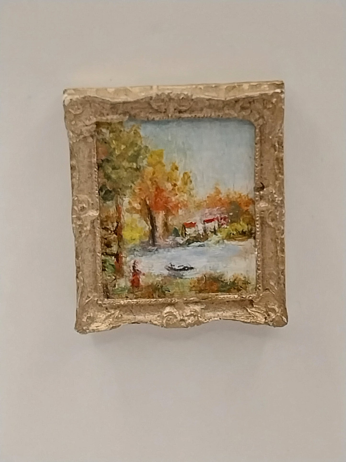 Framed Oil Painting, Country Lake Scene
