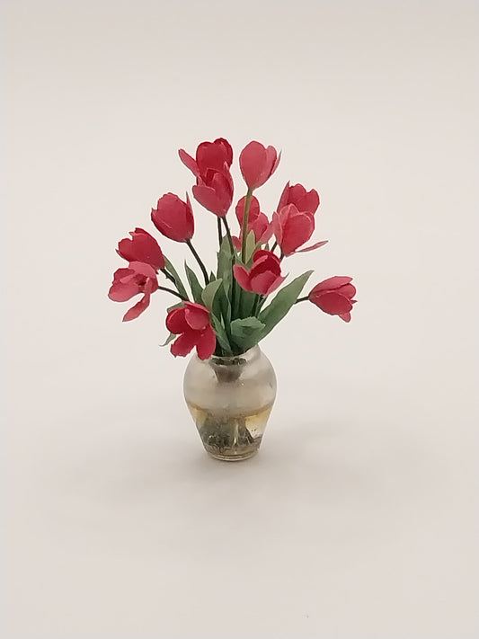 Fuchsia Tulips In Vase