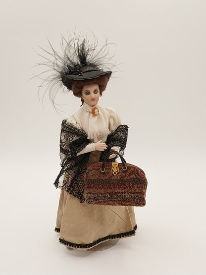 Victorian Lady Doll, Shopping With Bag