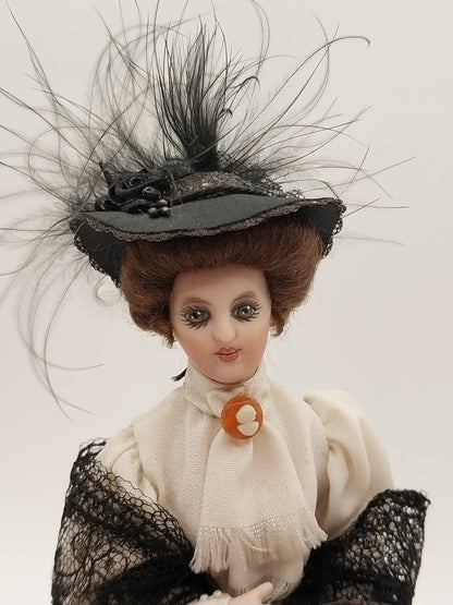 Victorian Lady Doll, Shopping With Bag