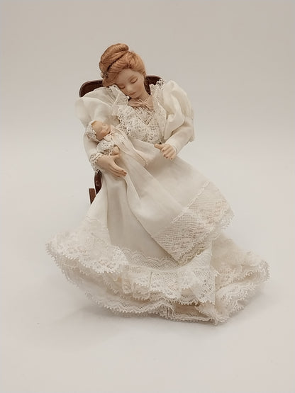 Victorian Mother & Baby Doll Sleeping