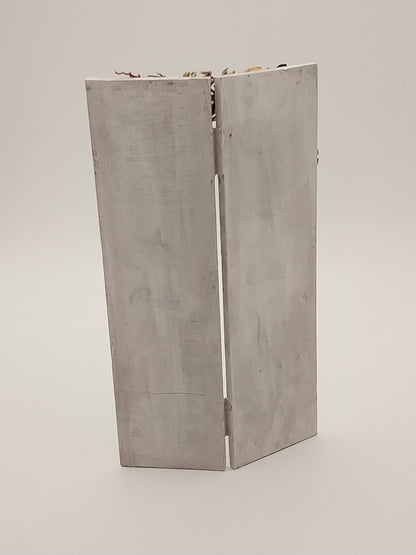 White Shabby Chic Shutter Screen With Florals & Grape Vine