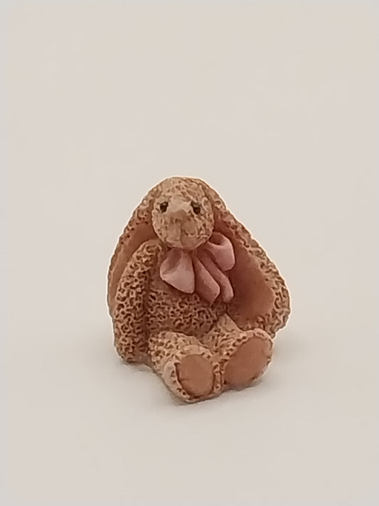 Tiny Bunny Figurine With Pink Bow
