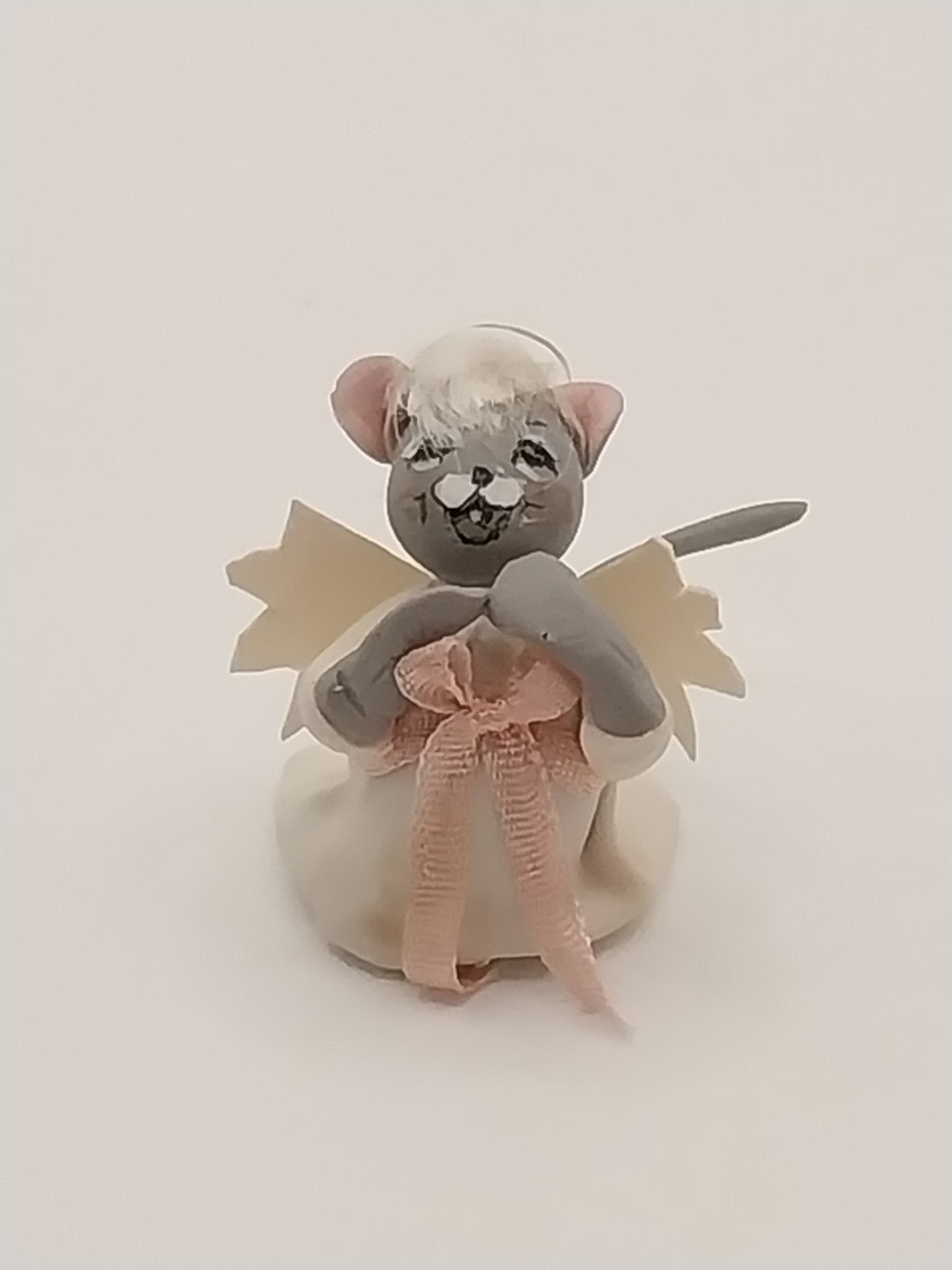 Tiny Angel Mouse Figurine, Signed