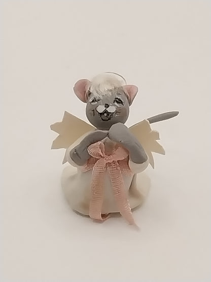 Tiny Angel Mouse Figurine, Signed