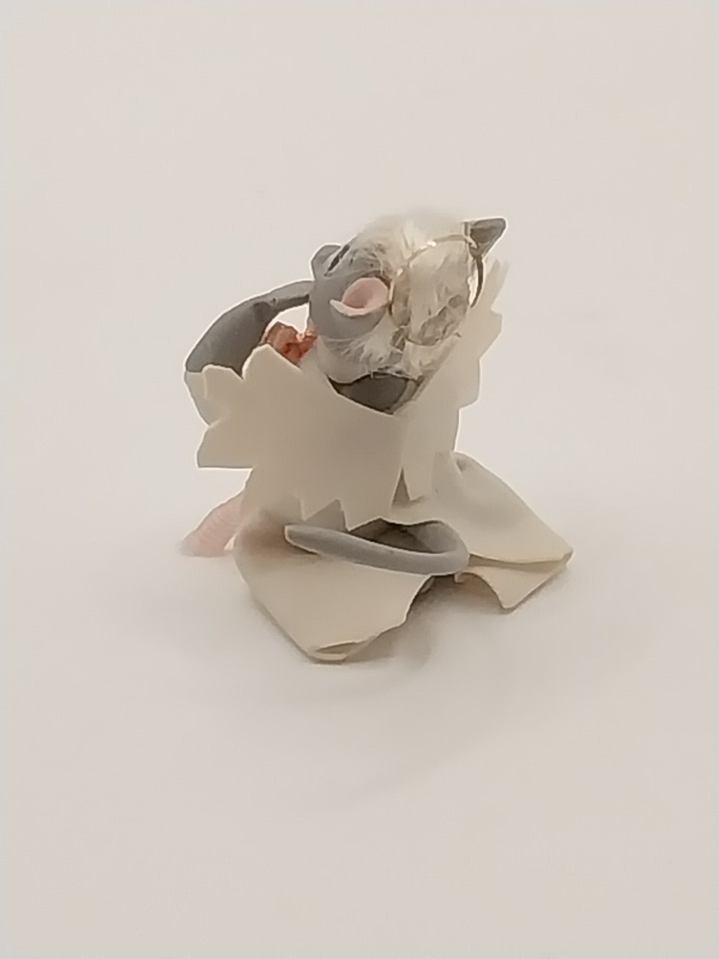 Tiny Angel Mouse Figurine, Signed