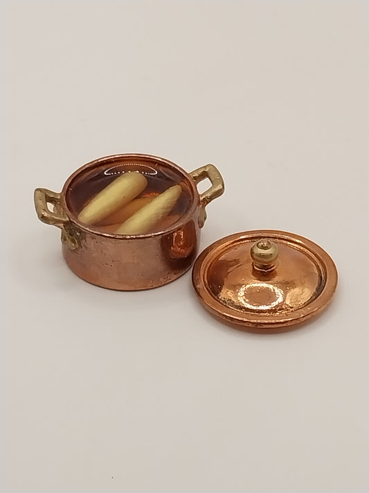 Copper Pot With Lid, Cooking Corn