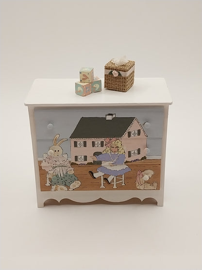 Girls Chest Of Drawers & Mirror, Handpainted