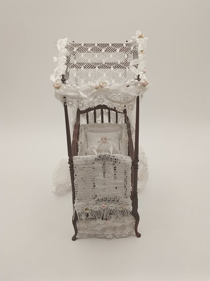 Canopy Crib, Mahogany, Dressed