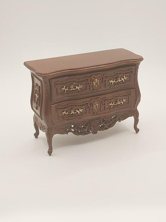 CBB1209, Rosamonde Bombe Chest, Walnut & Gold