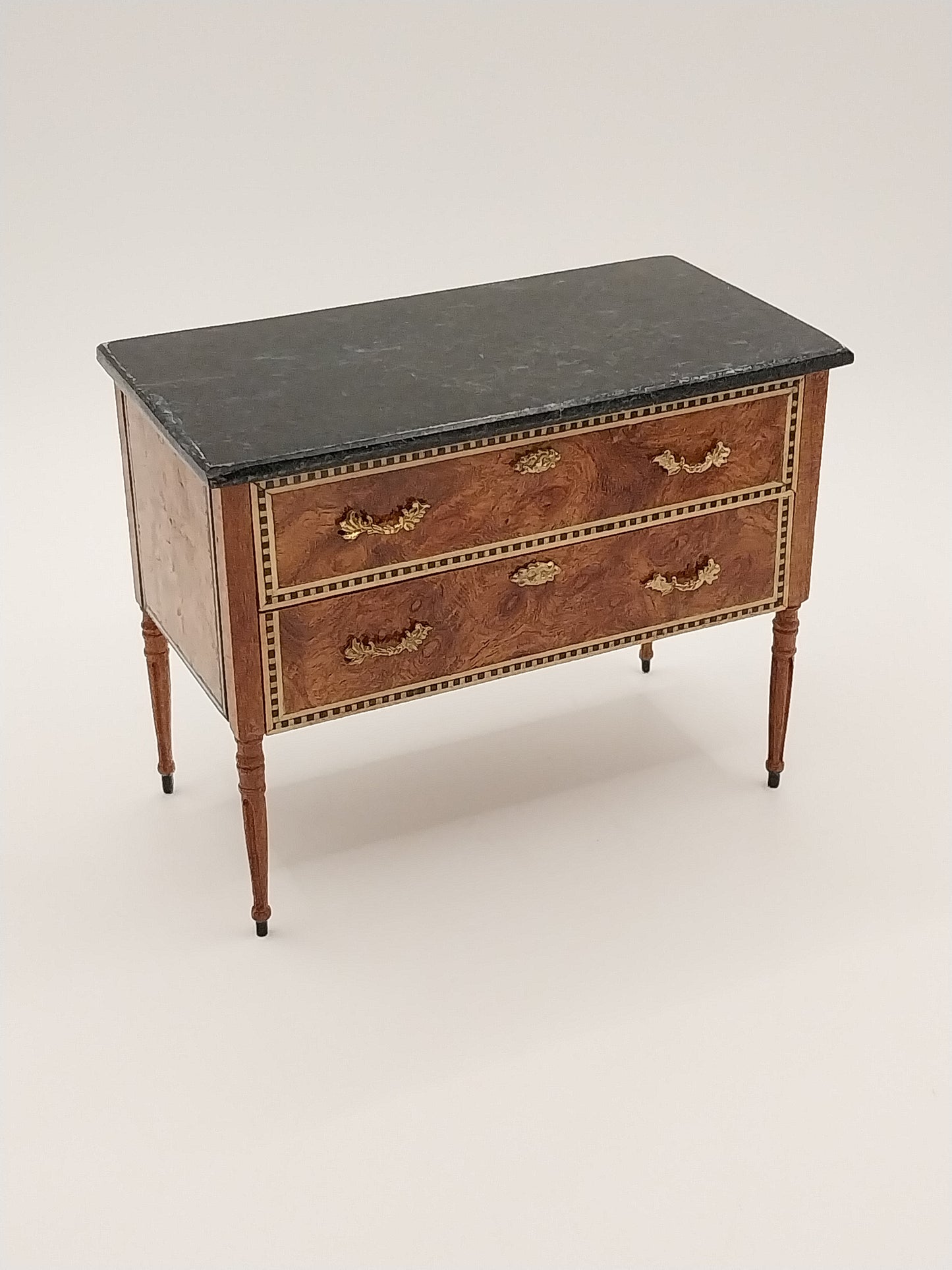 Framed Chest With Marble Top, Signed