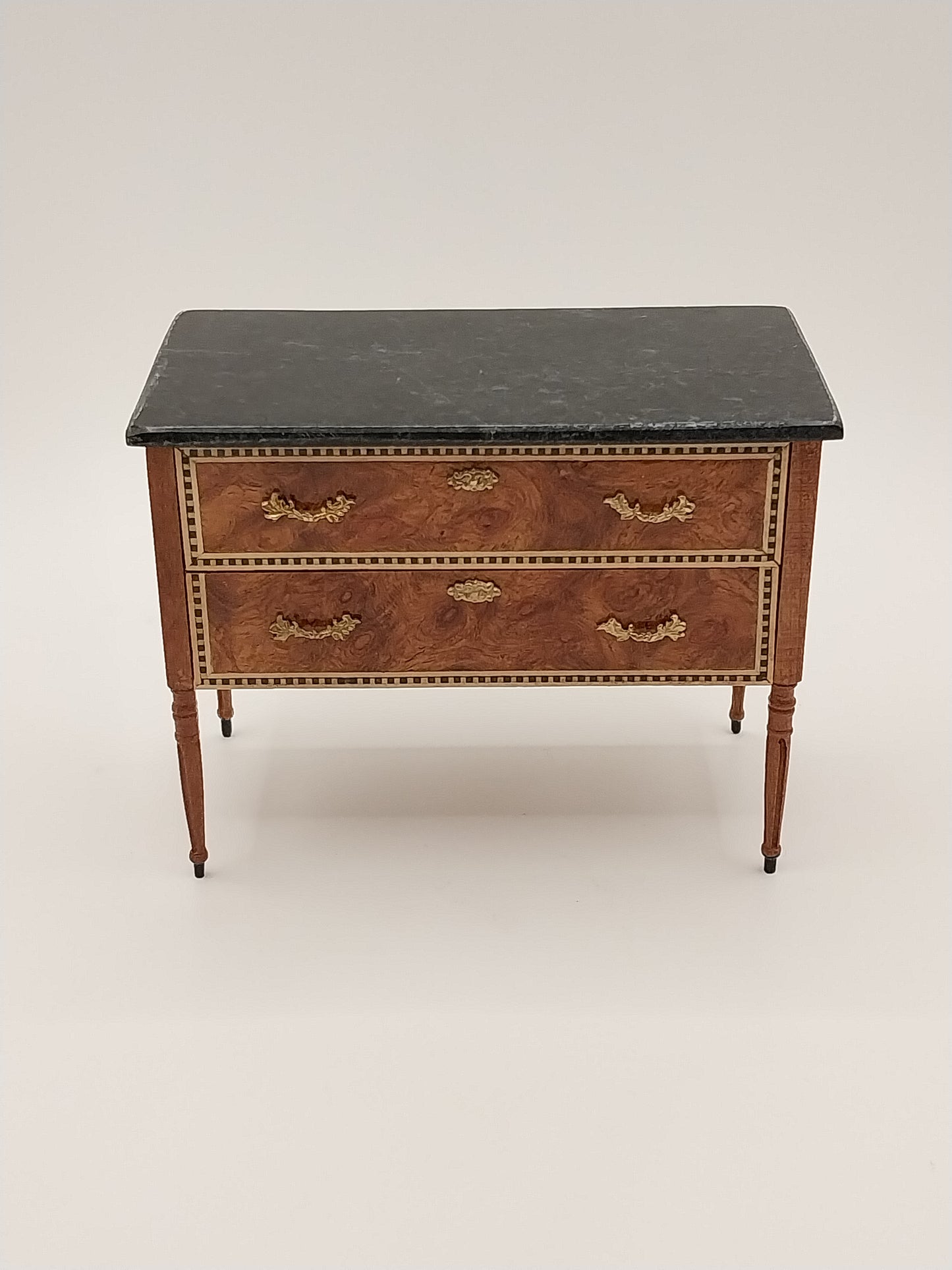 Framed Chest With Marble Top, Signed