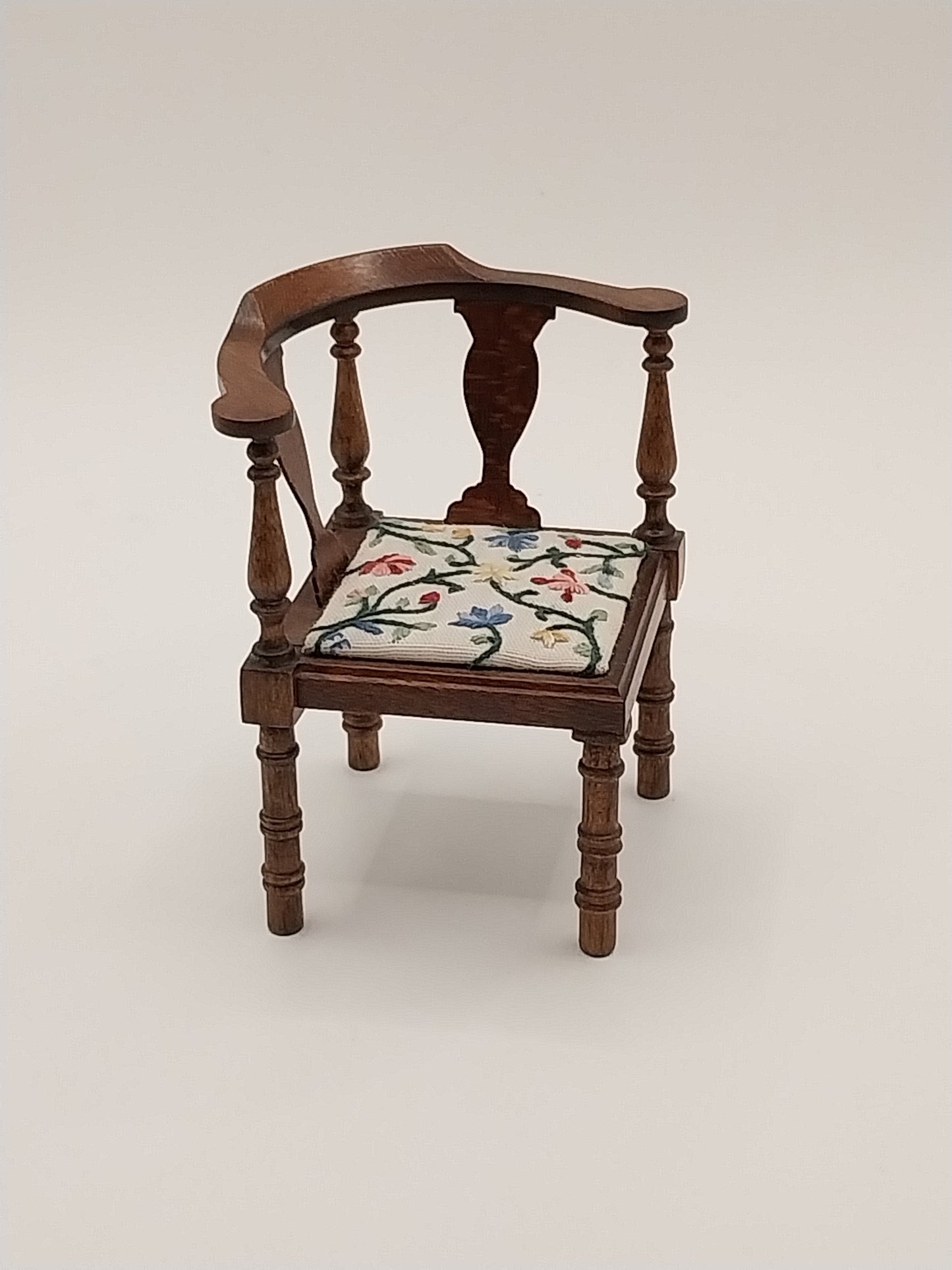 Corner Chair With Embroidered Seat