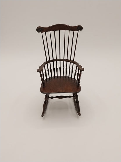 Double Comb Back Rocking Chair, Walnut