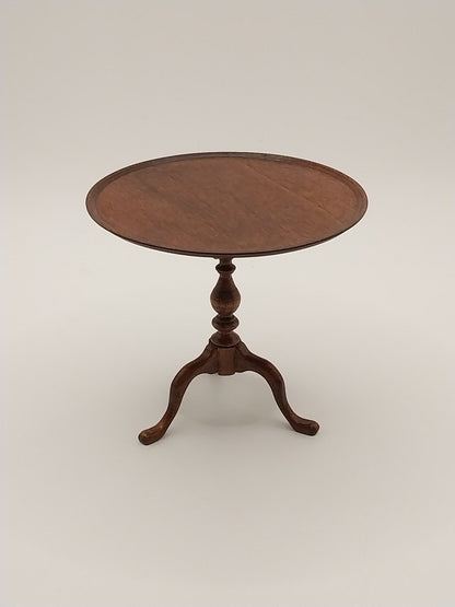 Birdcage Tilt Top Round Tea Table, Mahogany