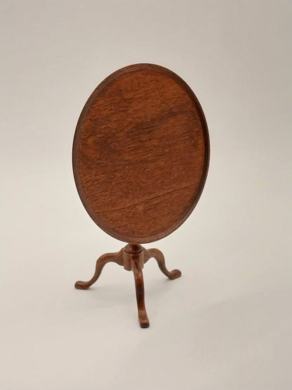 Birdcage Tilt Top Round Tea Table, Mahogany