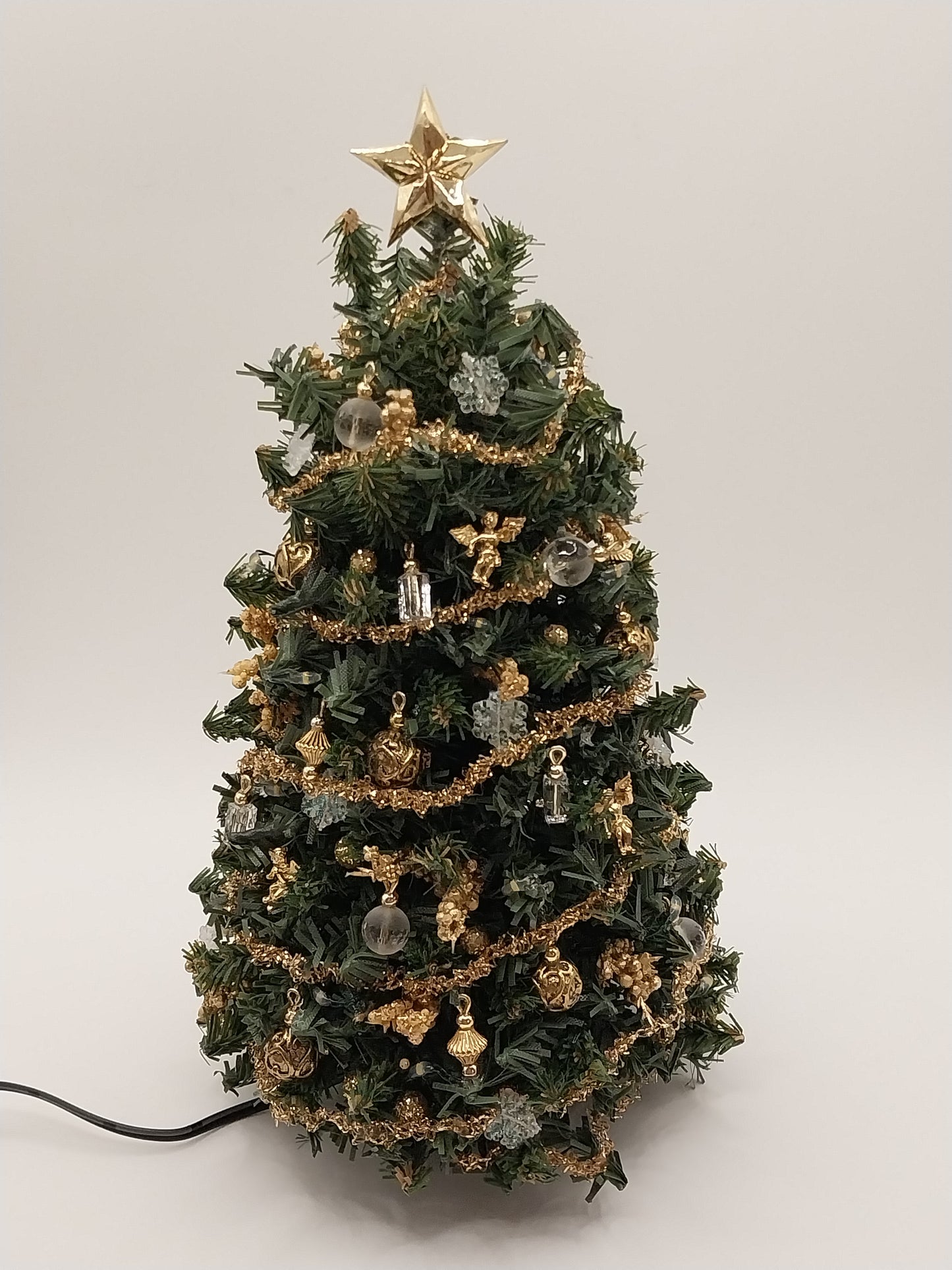 Working Christmas Tree, Gold & Crystal