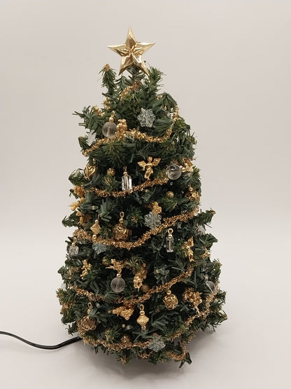 Working Christmas Tree, Gold & Crystal