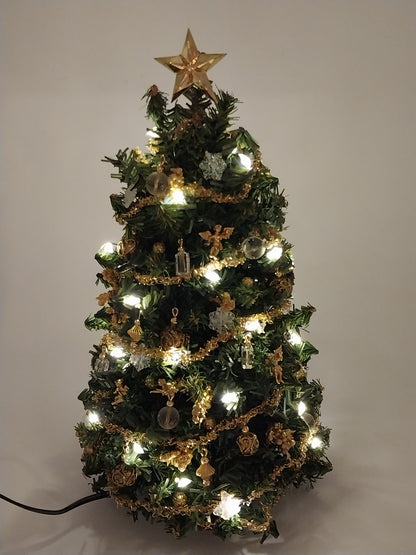 Working Christmas Tree, Gold & Crystal