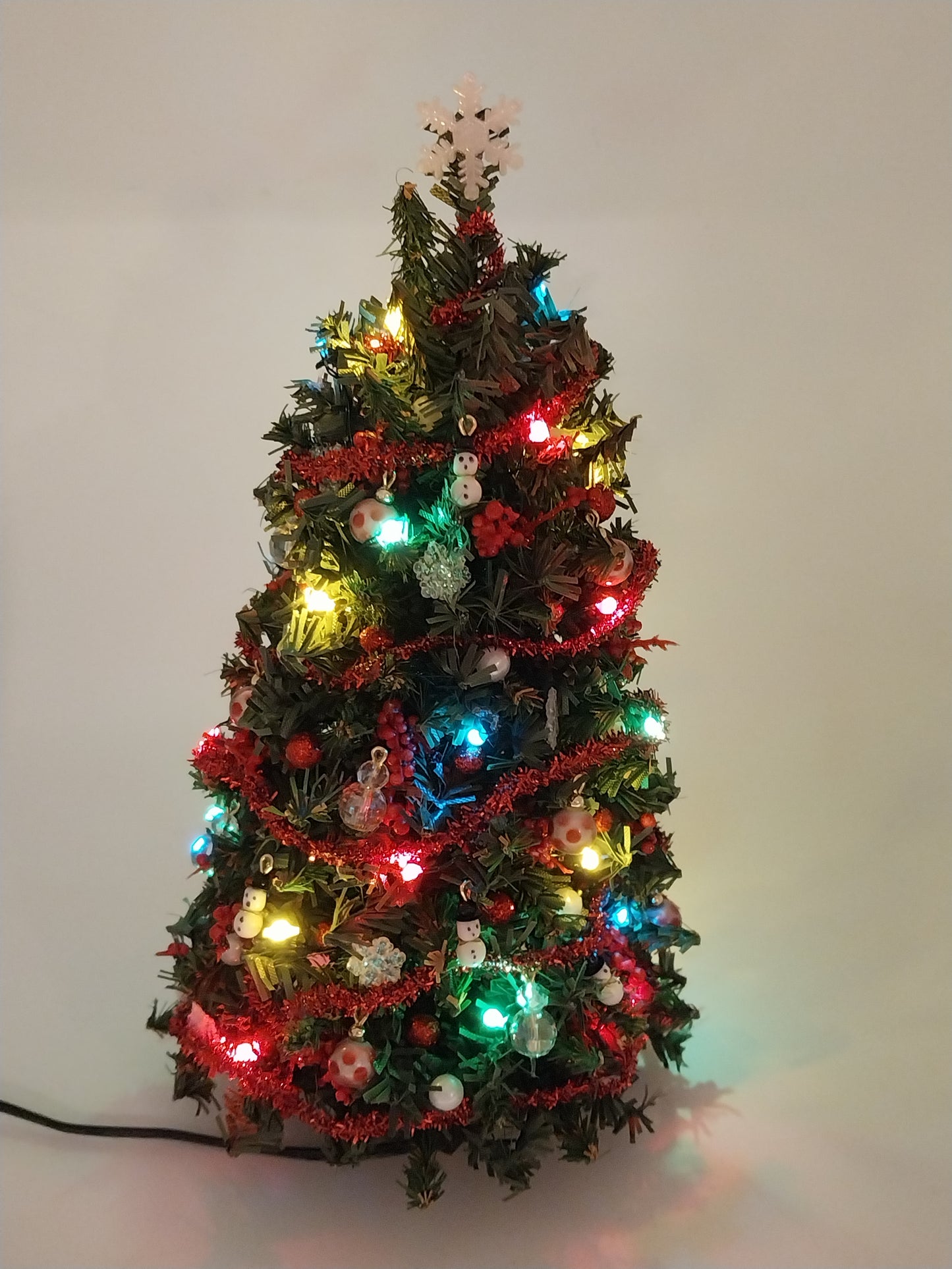Working Christmas Tree, Red & Snowman