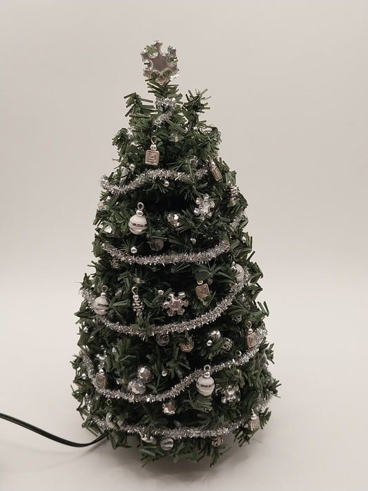 Working Christmas Tree, Silver & White