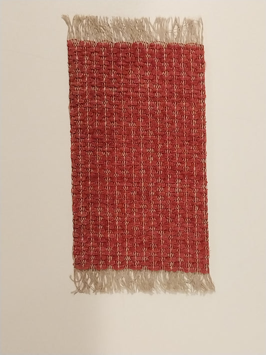 Small Rag Rug in Red and Golds