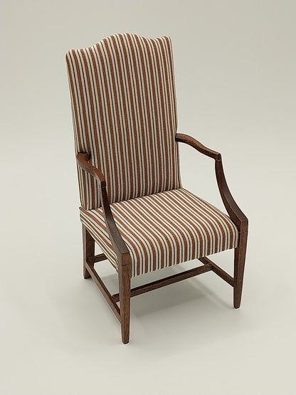 Lolling Arm Chair, Cherry, Red Stripe