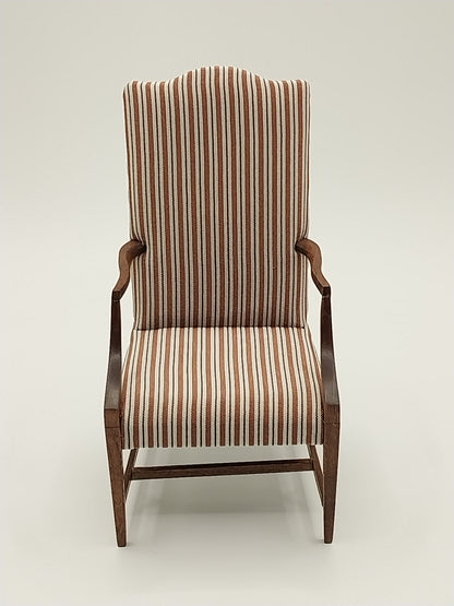 Lolling Arm Chair, Cherry, Red Stripe