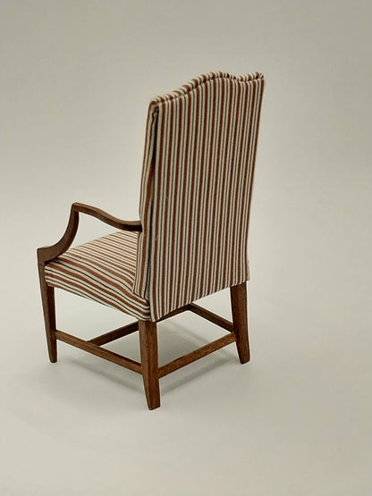 Lolling Arm Chair, Cherry, Red Stripe