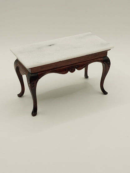 Sofa Table With Marble Top, Mahogany
