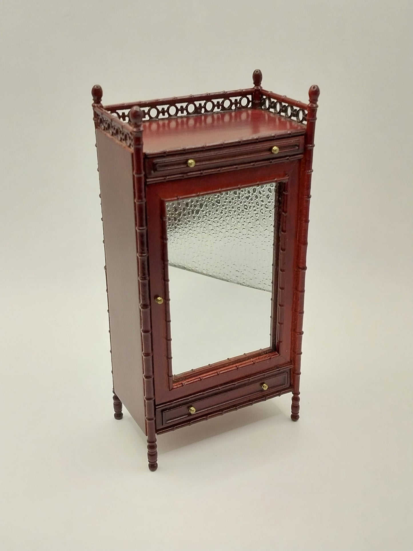 CEA311, McComber Faux Bamboo Armoire, Mahogany
