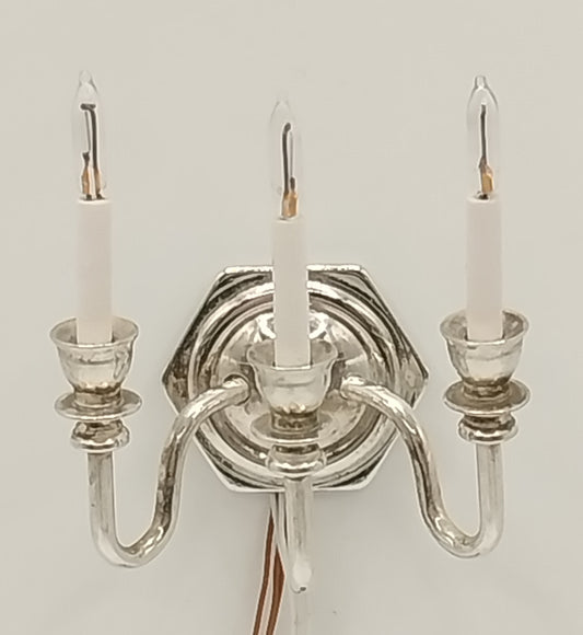 CEA322, 3 Candle Scone, Sterling Silver