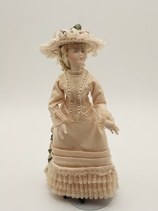 Victorian Lady Doll In Pink Hat