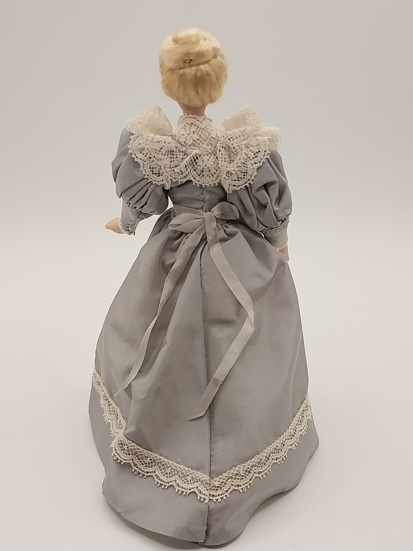 Victorian Lady Doll, Gray Dress