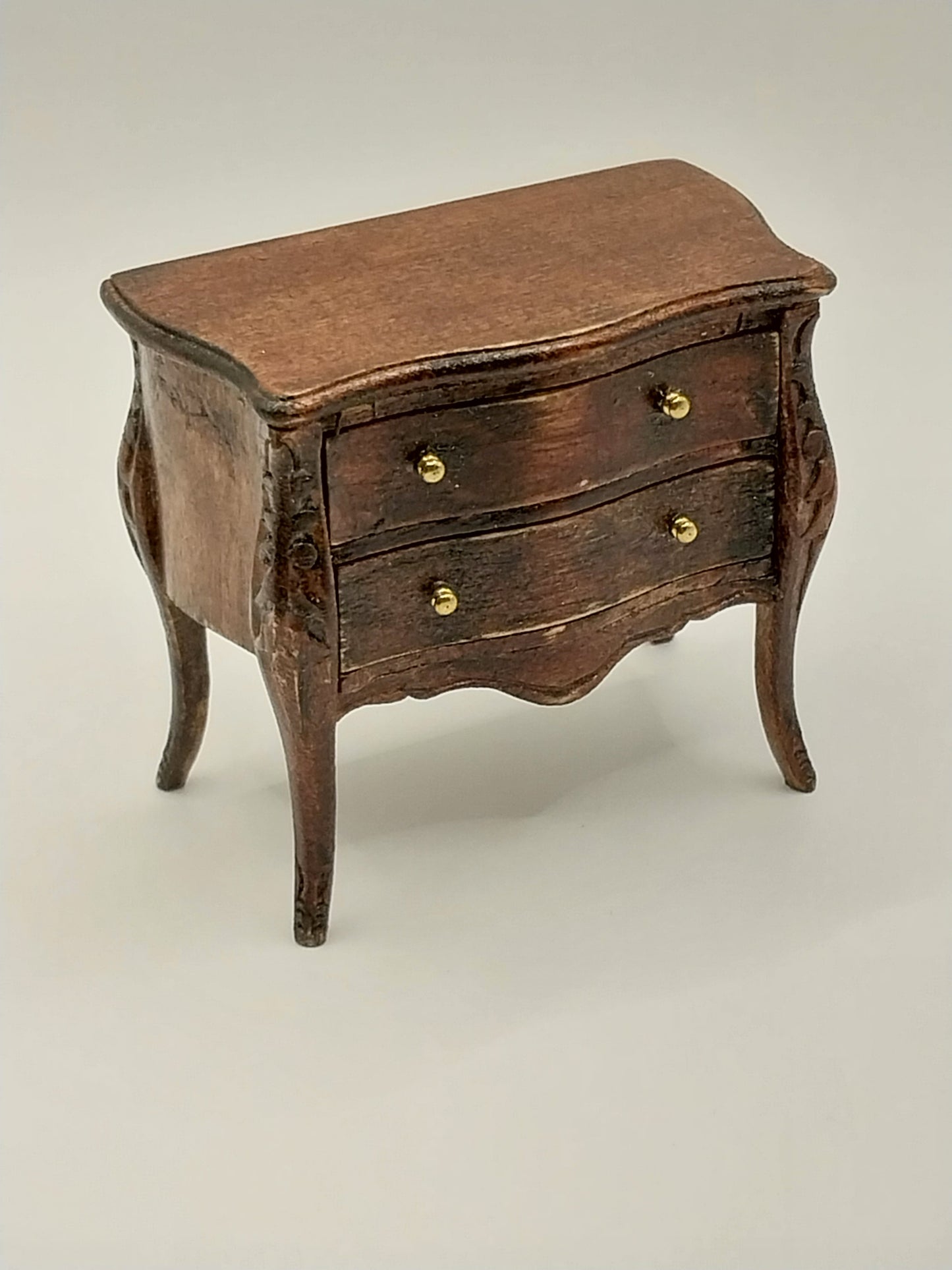 Two Drawer Commode, Shabby Chic Walnut